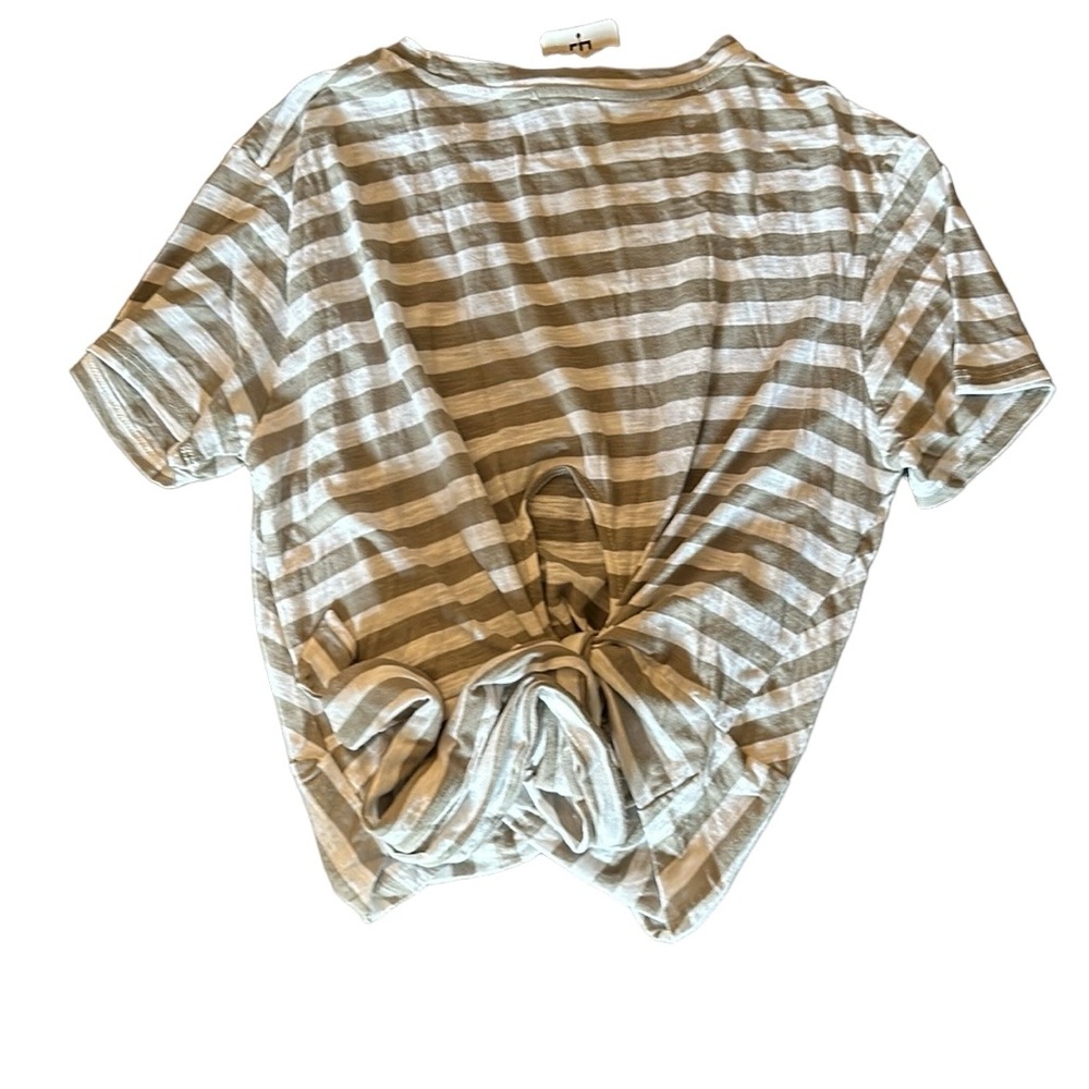 Light weight gray and white stripe top.  Size Large.  BNWT